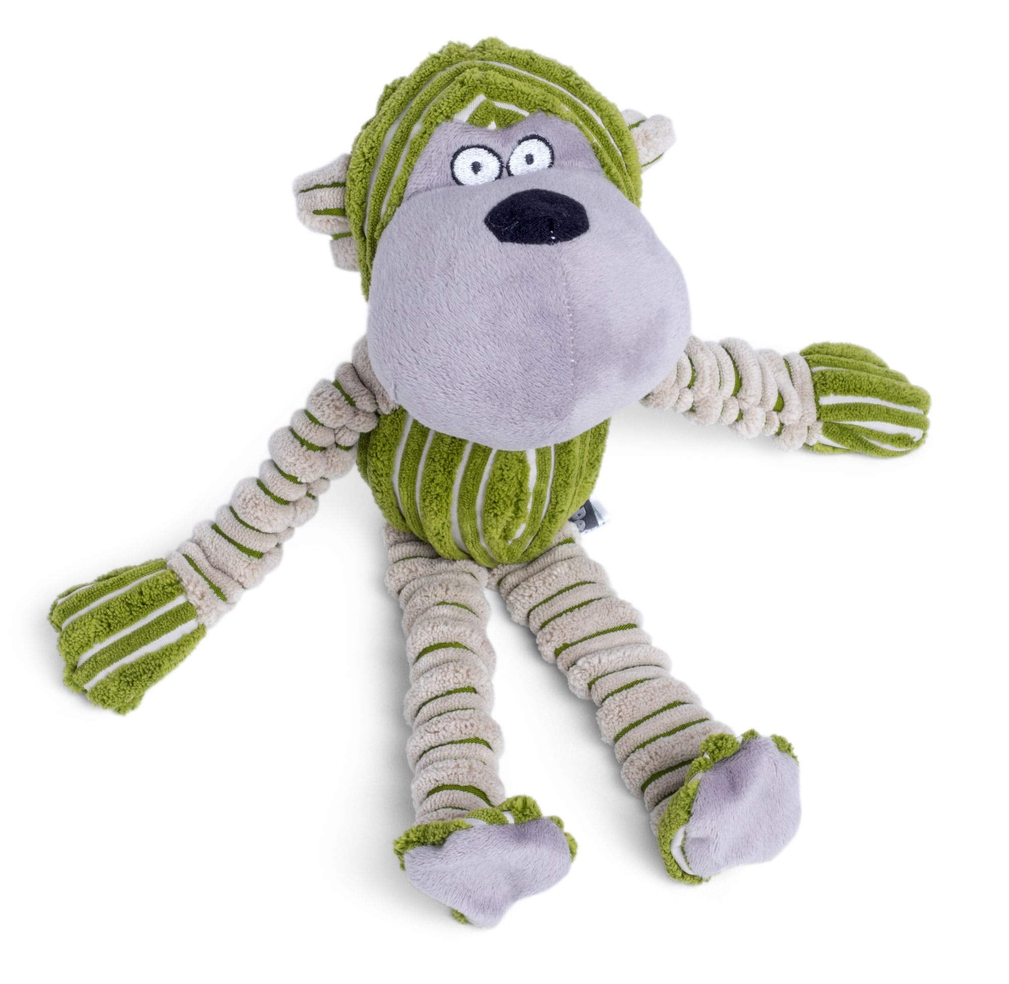Petface Chubby Chimp Plush Dog Toy - Green | Soft & Durable Material | Lightweight & Portable