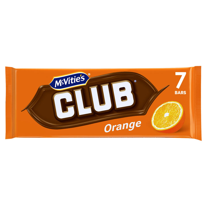 McVitie's Club Orange Biscuit Bars - Zesty Orange Flavour, 22g (Pack of 60)