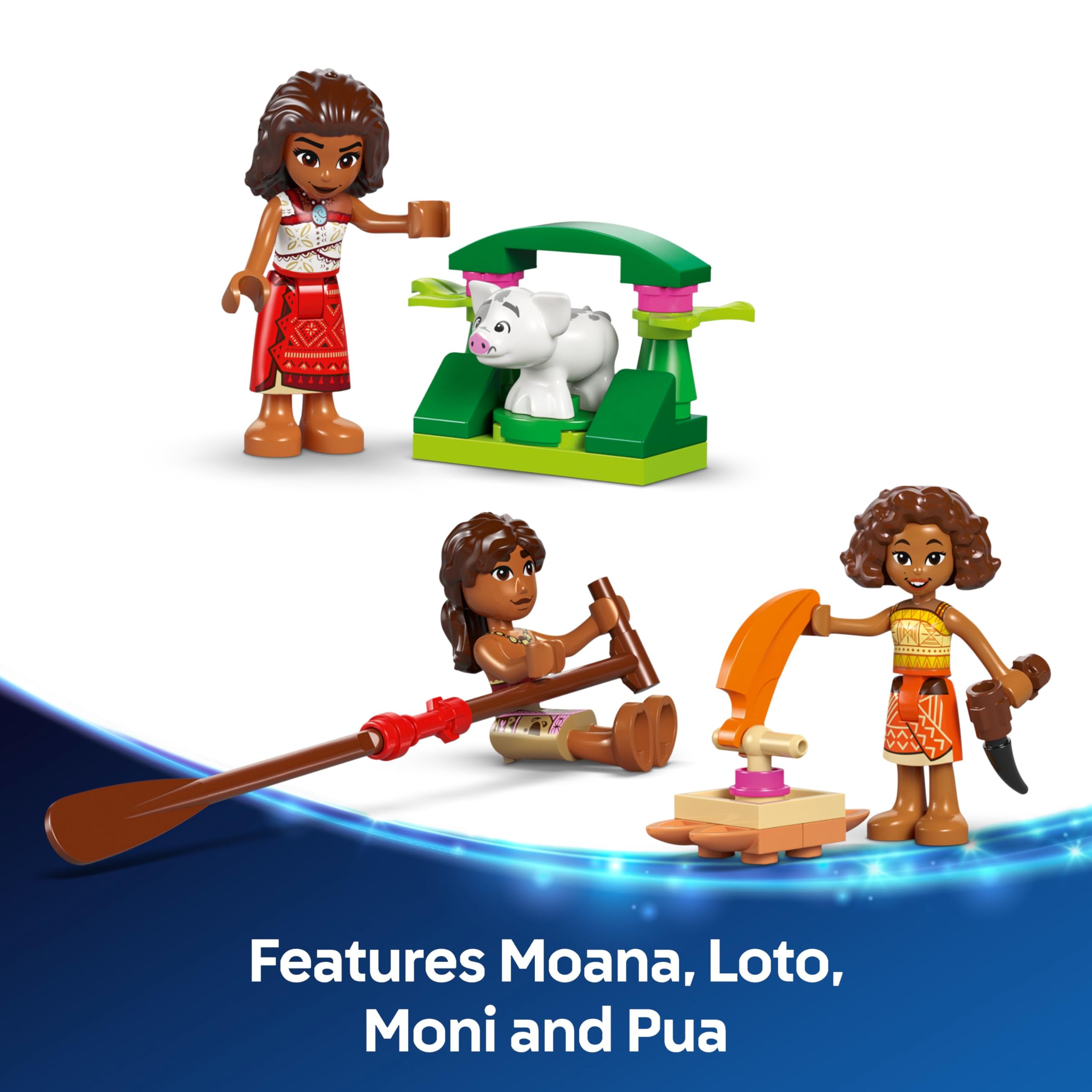 LEGO Disney Moana's Adventure Canoe - Buildable Boat Toy with 4 Characters for Kids 6+ 2