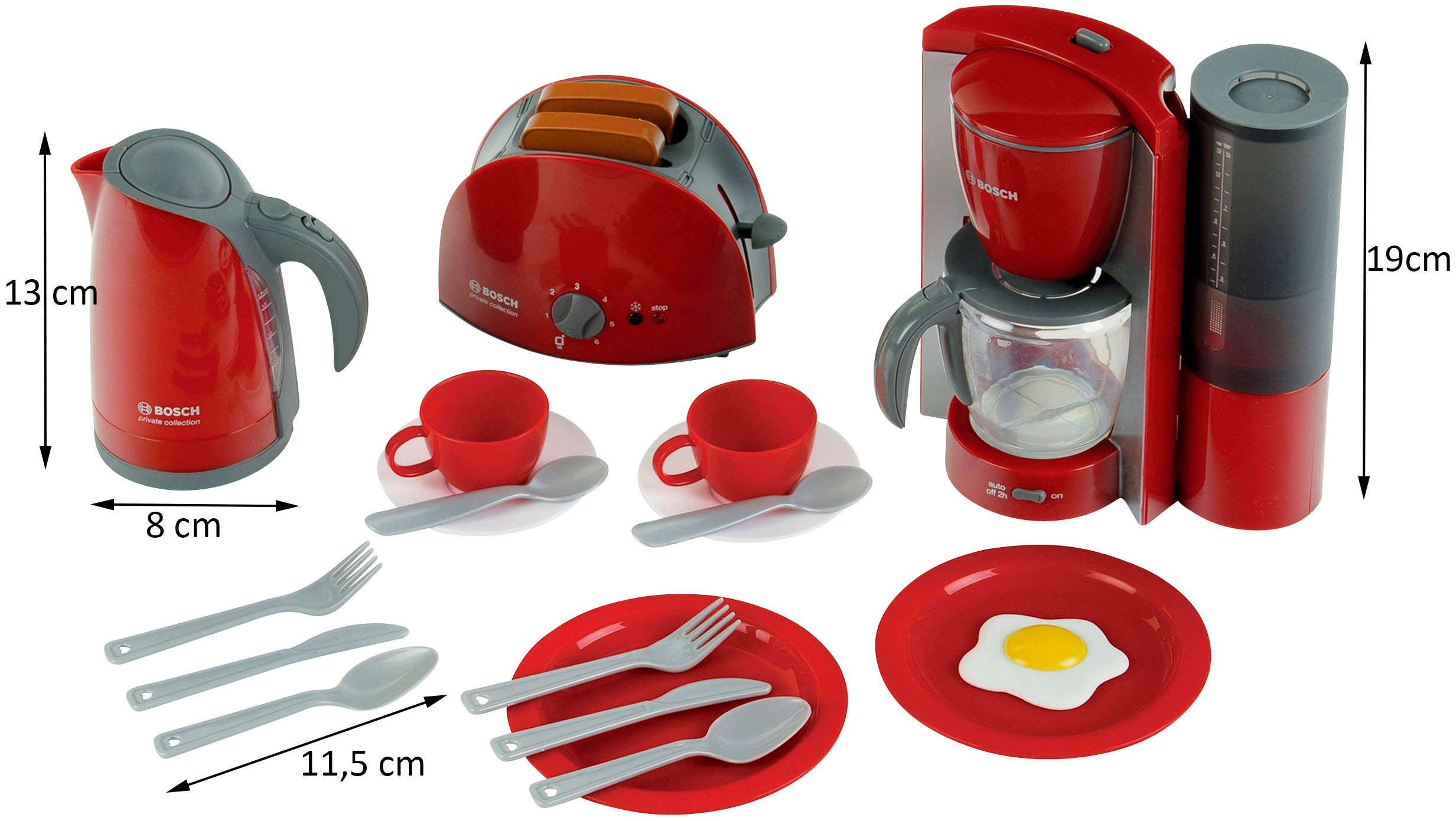 Theo Klein 9564 Bosch Breakfast Set with Toaster, Coffee Machine, and Kettle Toy for Ages 3+ 3