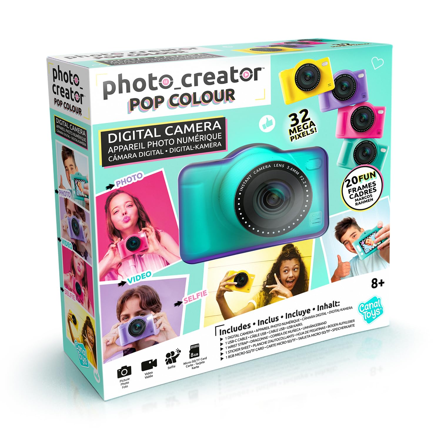Photo Creator Pop Colour Camera Green - 32MP Kids Digital Camera with 2.4" Screen & 8GB Card 5