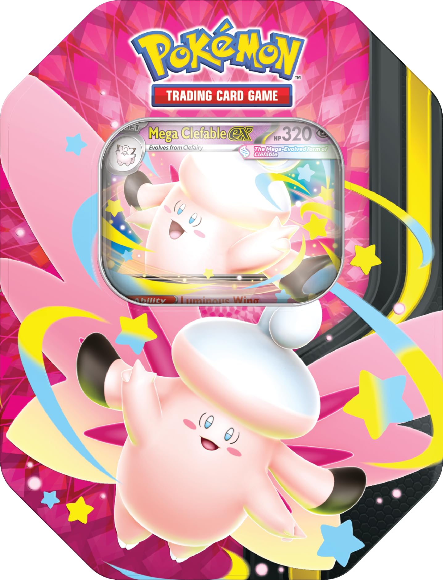 Pokémon TCG: Mega Moonlit Tin - Mega Clefable ex (4 Booster Packs + 1 Foil Promo)