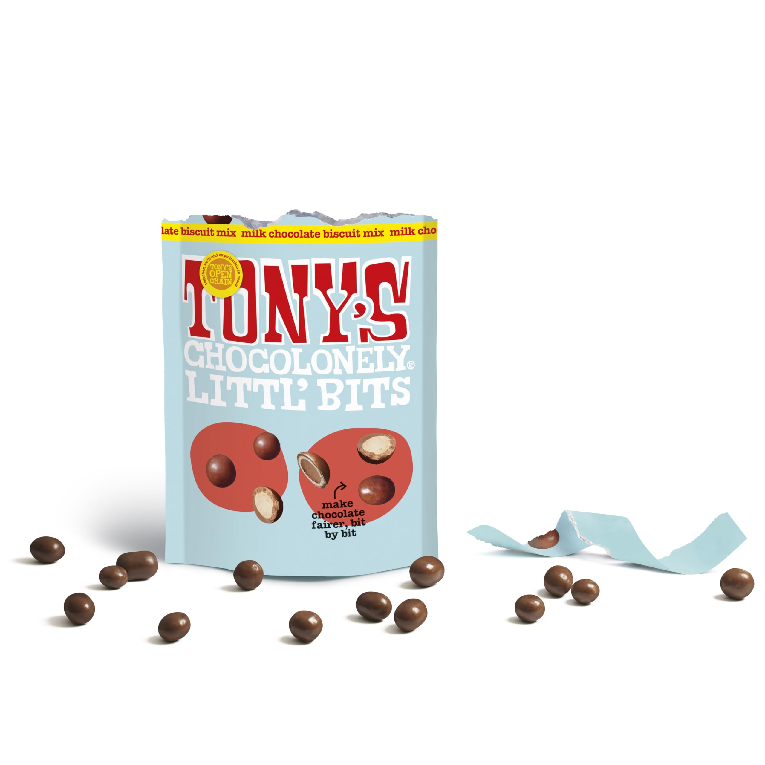 Tony's Chocolonely Littl’ Bits Chocolate Mix Balls - Mini Milk & White Chocolate with Biscuit 2