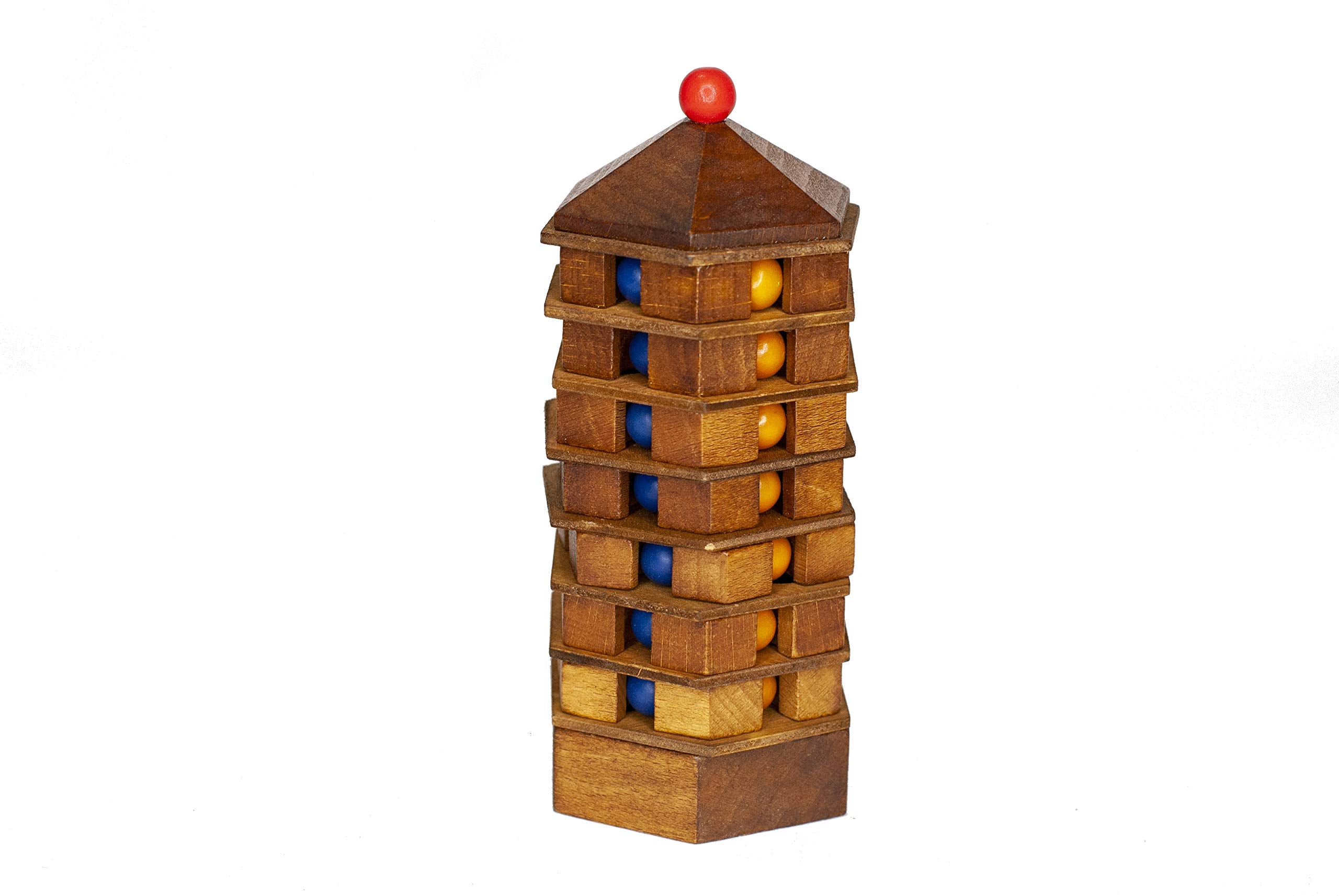 Chinese Pagoda Brain Teaser Puzzle - Solid Wood Logic Game for Adults & Kids, 8+ 3