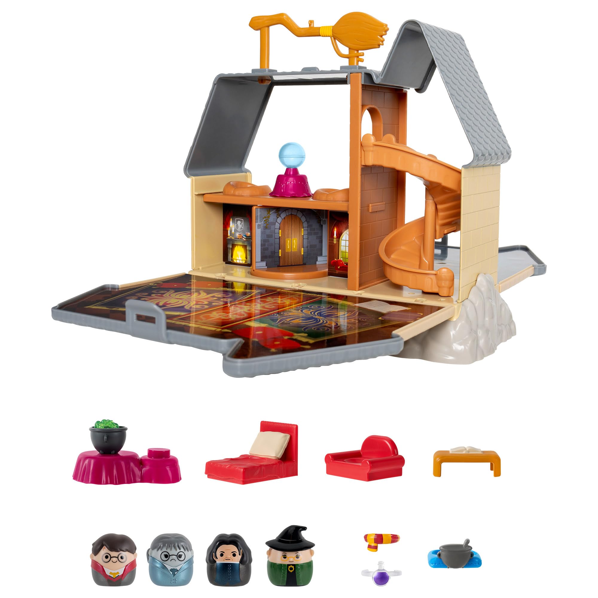 Squish-a-longs Harry Potter Hogwarts Castle Playset with Mini Figures - Severus Snape, Harry Potter, McGonagall, Moaning Myrtle