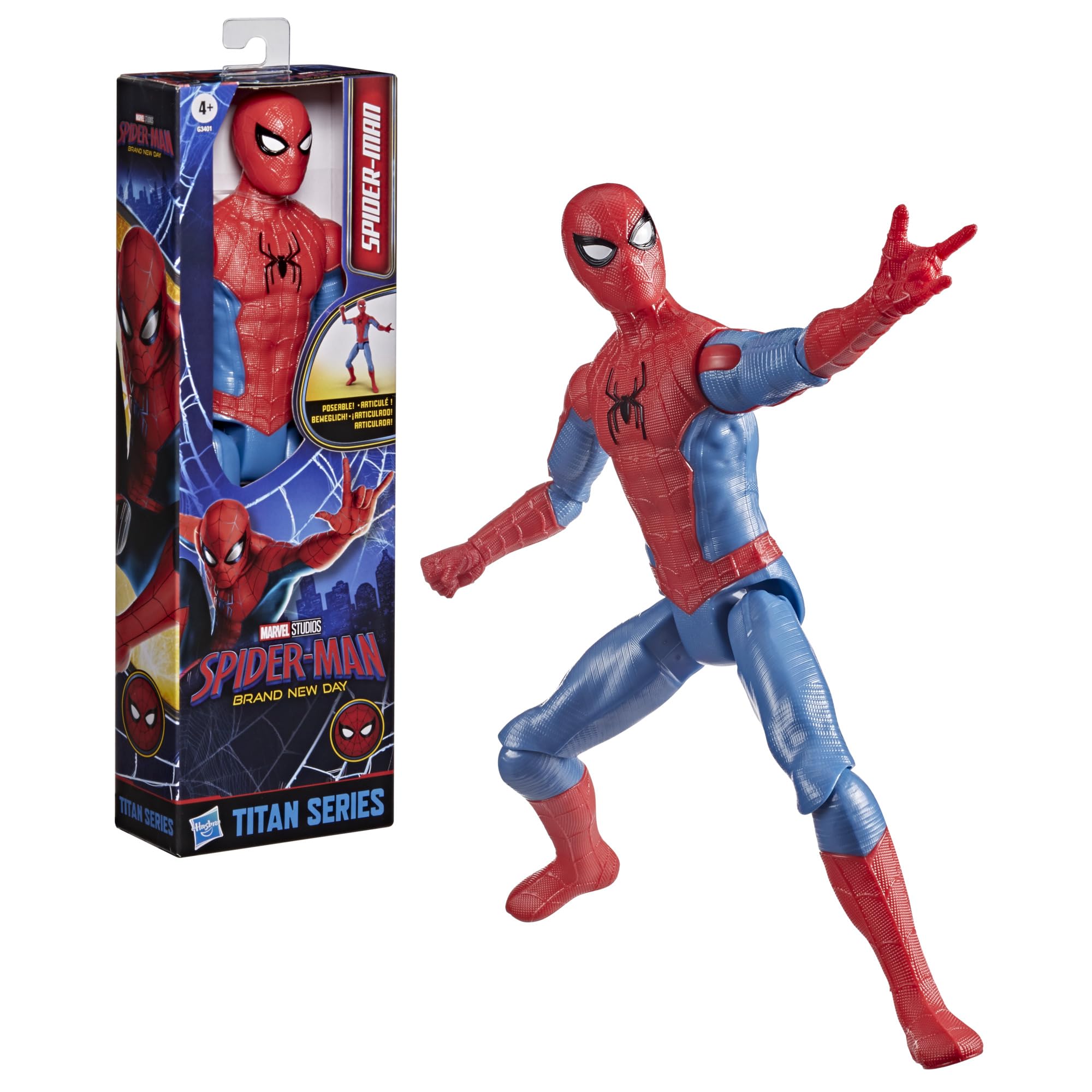 Marvel Spider-Man Titan Series Action Figure - 11.5-in Scale | 11 Points of Articulation