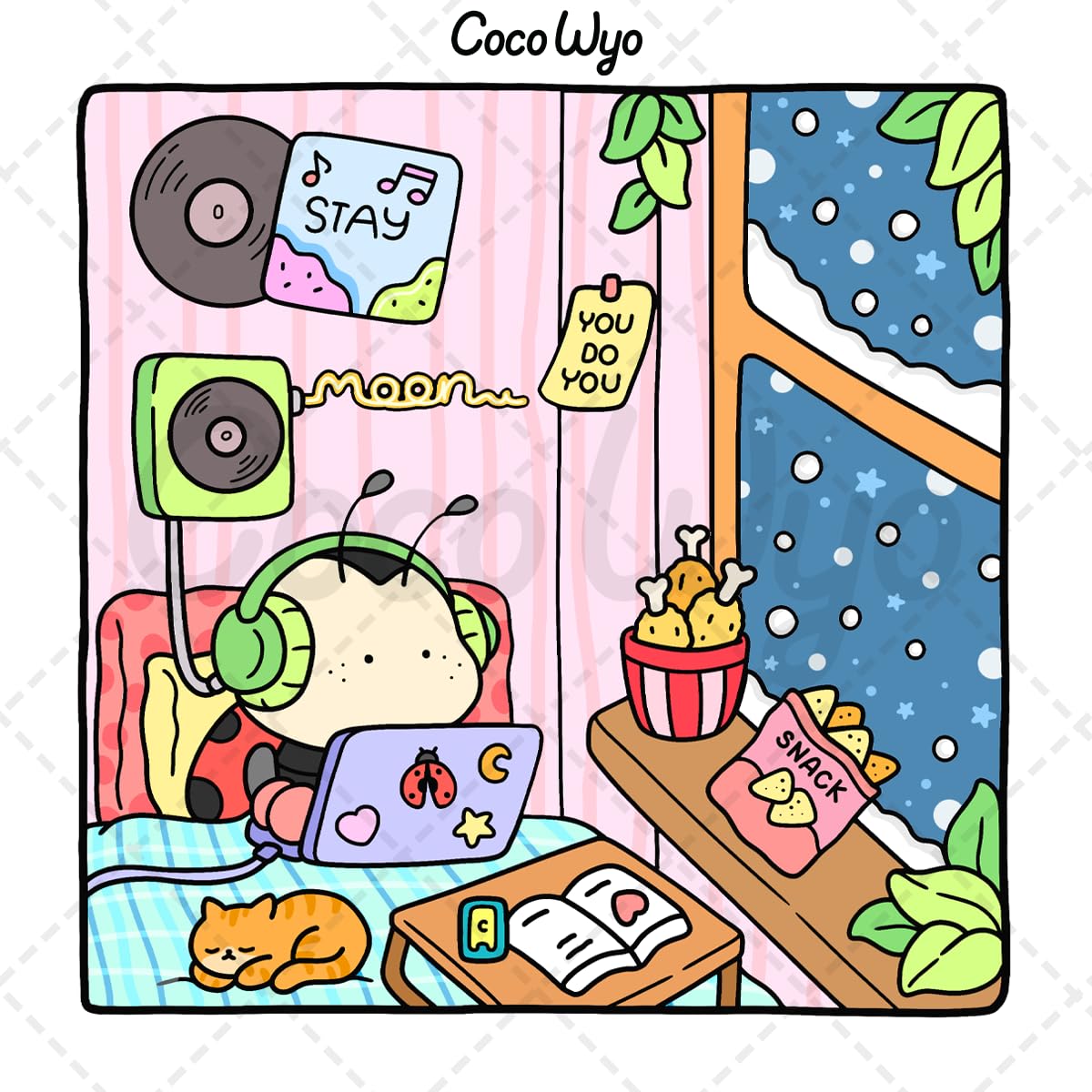 Coco Wyo Cozy Friends: Coloring Book for Adults and Teens | 40 Pages | 8.5 x 8.5 in 3