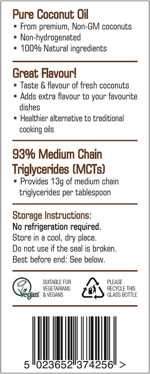 Natures Aid Premium Liquid Coconut Oil, 250ml – Non-Hydrogenated with 93% MCTs for Cooking & Baking 4