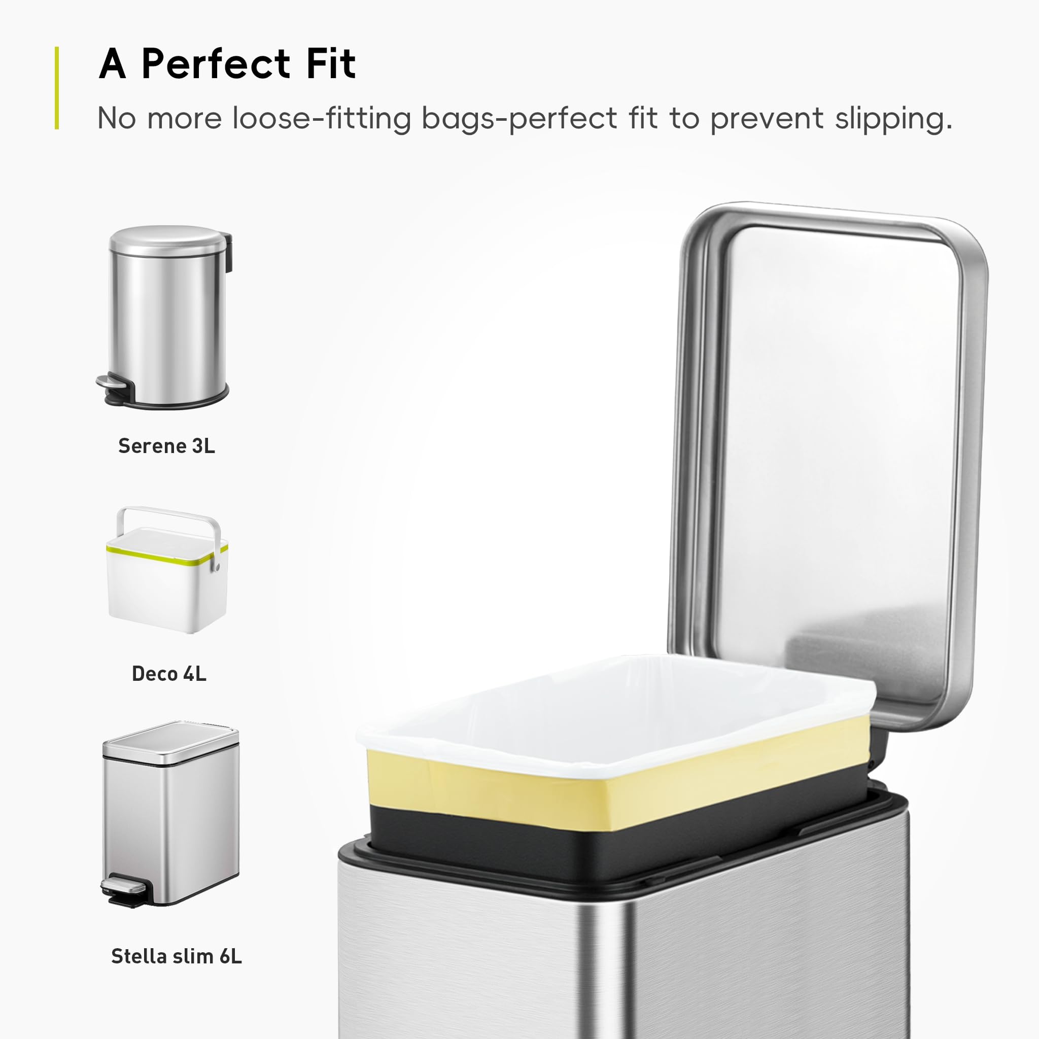 EKO Extra Strong Heavy Duty Drawstring Bin Liners 3-6L - 30 Bags, 36x40cm for Kitchen & Bathroom 6