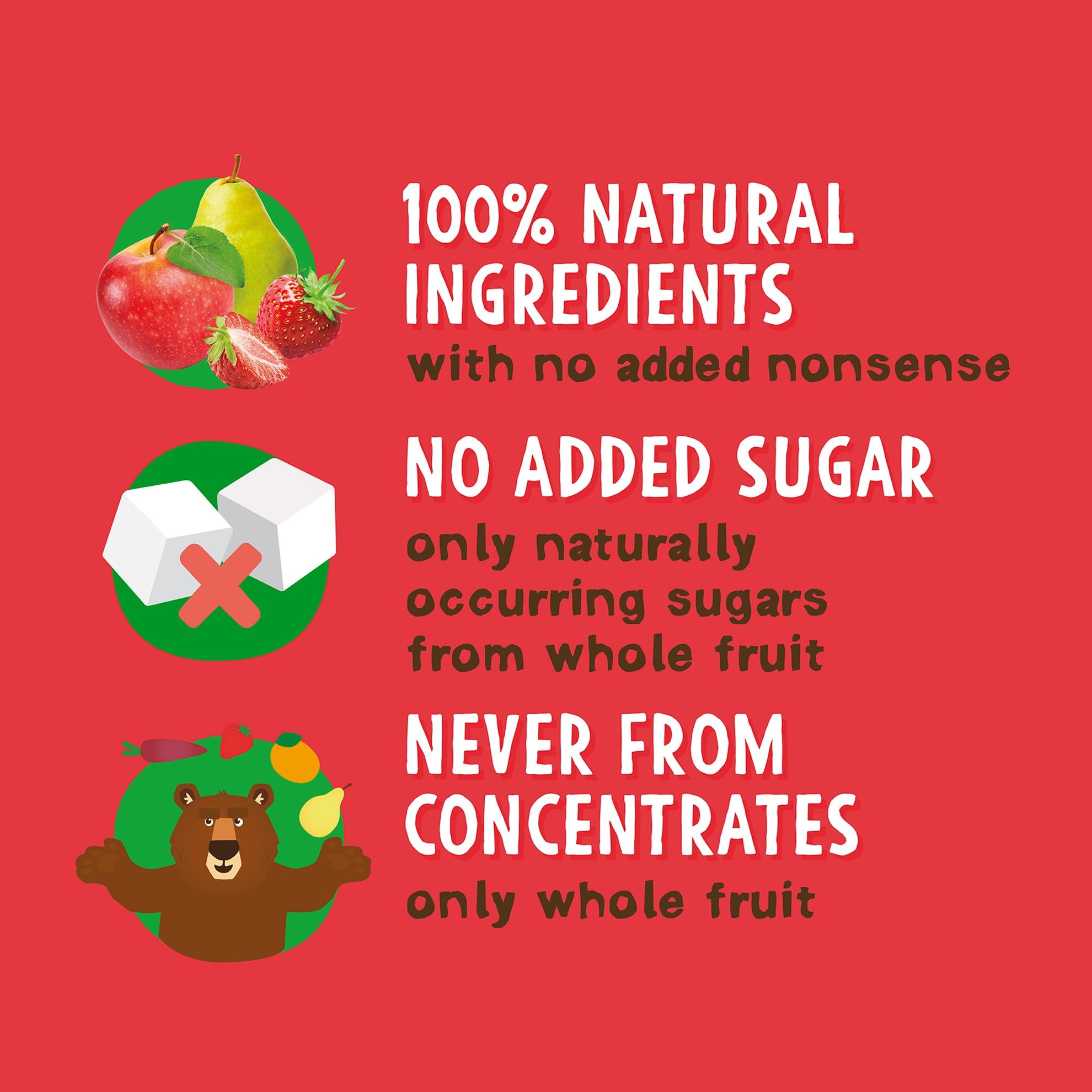 BEAR Strawberry and Apple Paws - 18 x 20g Packs | 100% Natural Fruit | No Added Sugar 2