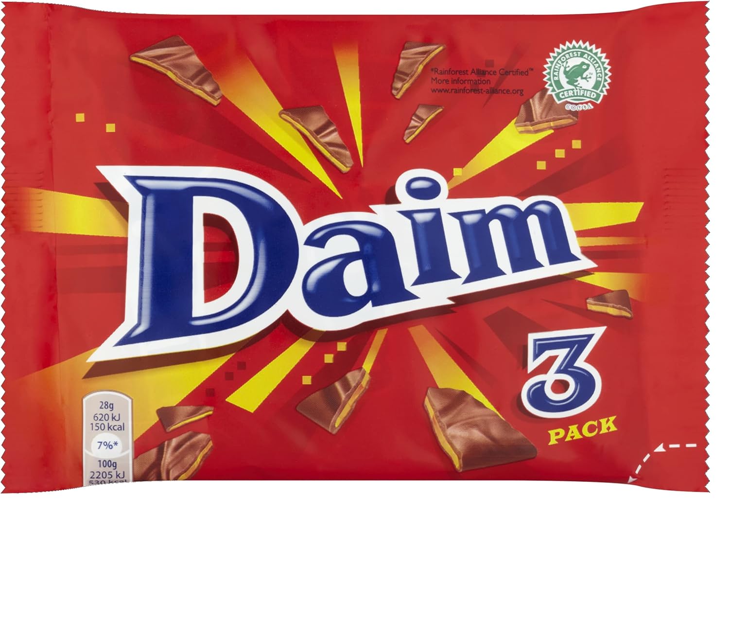 Daim - Milk Chocolate with Crunchy Almond Caramel Bars 84g (Pack of 24 Multipacks) 9