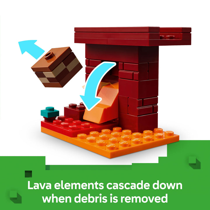 LEGO Minecraft The Nether Lava Battle Building Set - 99-Piece Playset with Alex Figure, Ages 6+