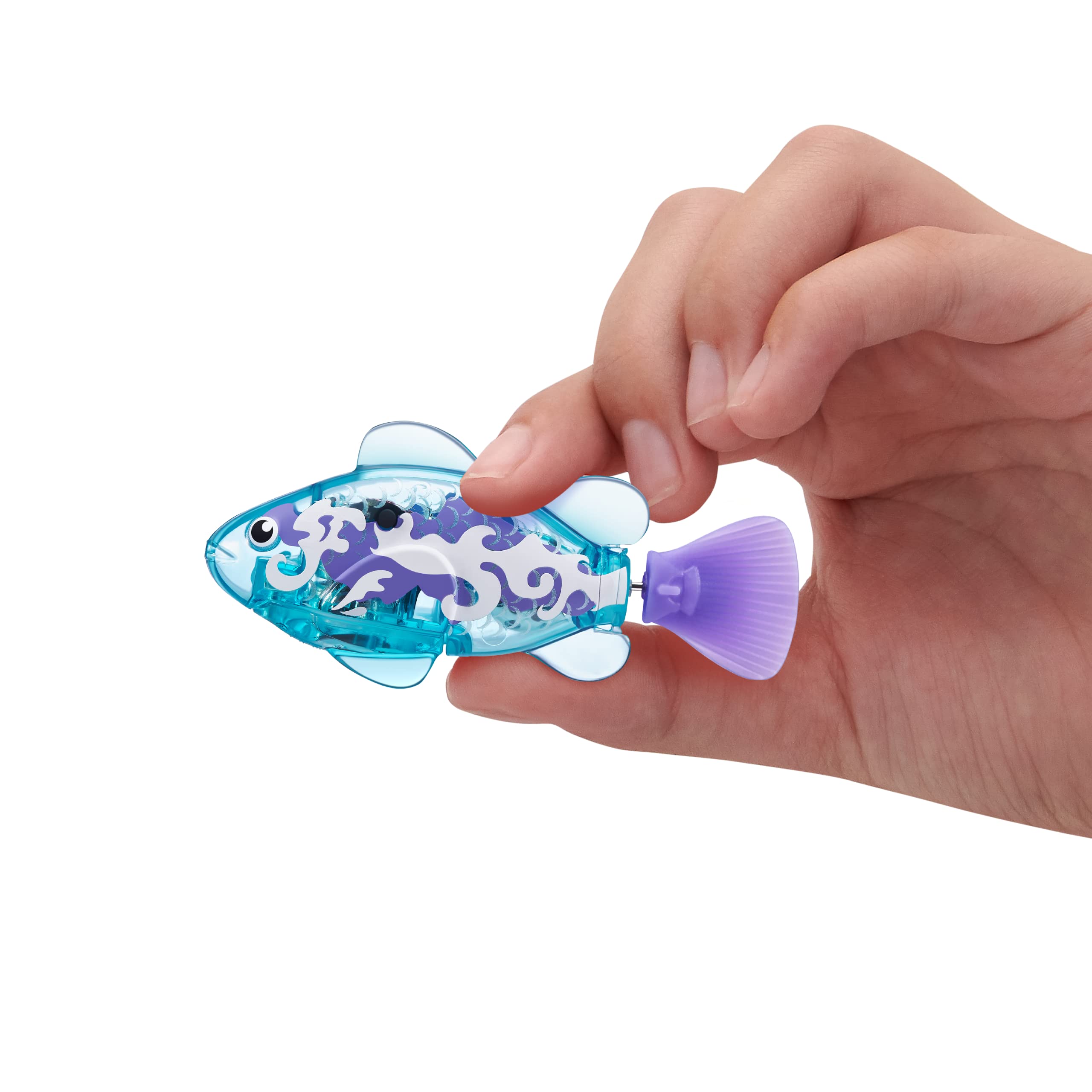 Robo Fish Series 3 Robotic Swimming Fish - Electronic Pet Toy with Color-Changing Feature (2 Pack, Orange and Teal) 2