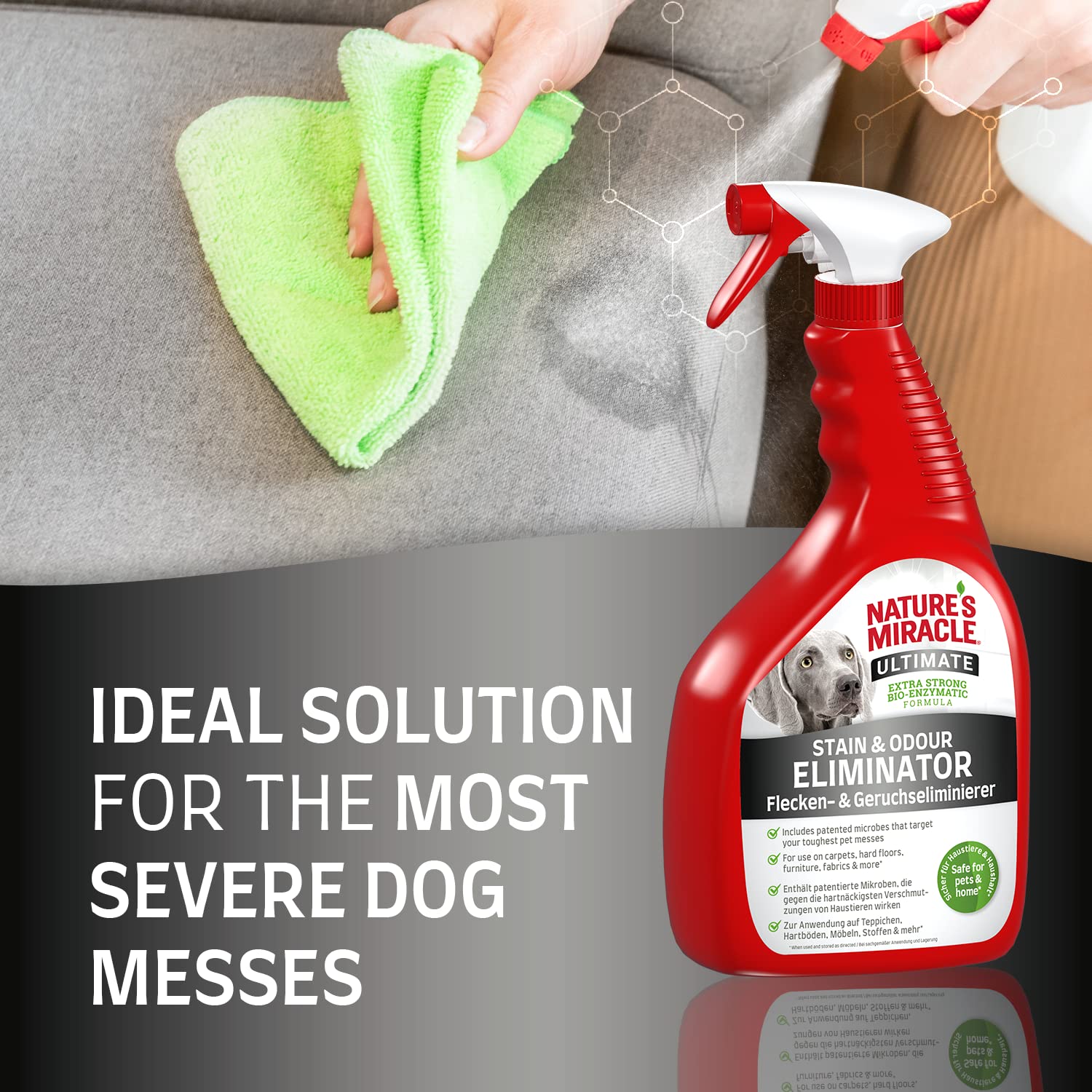Nature's Miracle Ultimate Dog Stain & Odour Eliminator - Extra Strong Bio-Enzymatic Formula | 946 ml 3