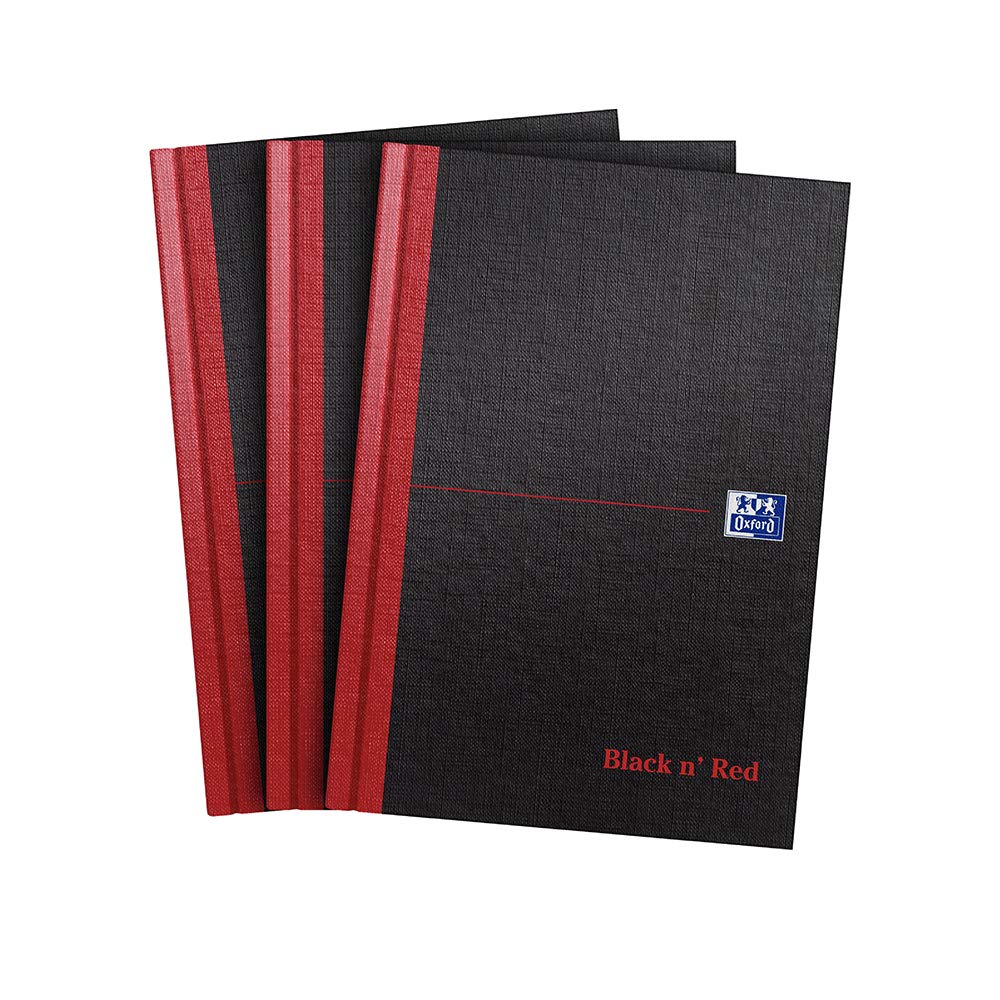 Black n' Red A5 Casebound Composition Notebook | Ruled Pages, Hard Cover, 192 Pages | Pack of 3 1