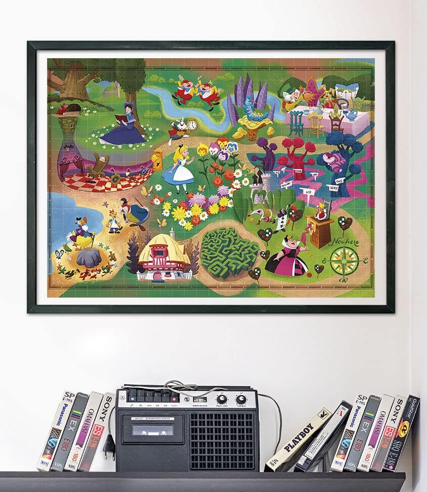 Clementoni Disney Maps Collection - Alice in Wonderland 1000-Piece Jigsaw Puzzle (39667)