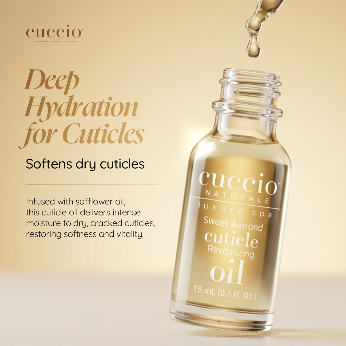 Cuccio Naturale Sweet Almond Cuticle Oil - Hydrating | 15ml | Vitamin E