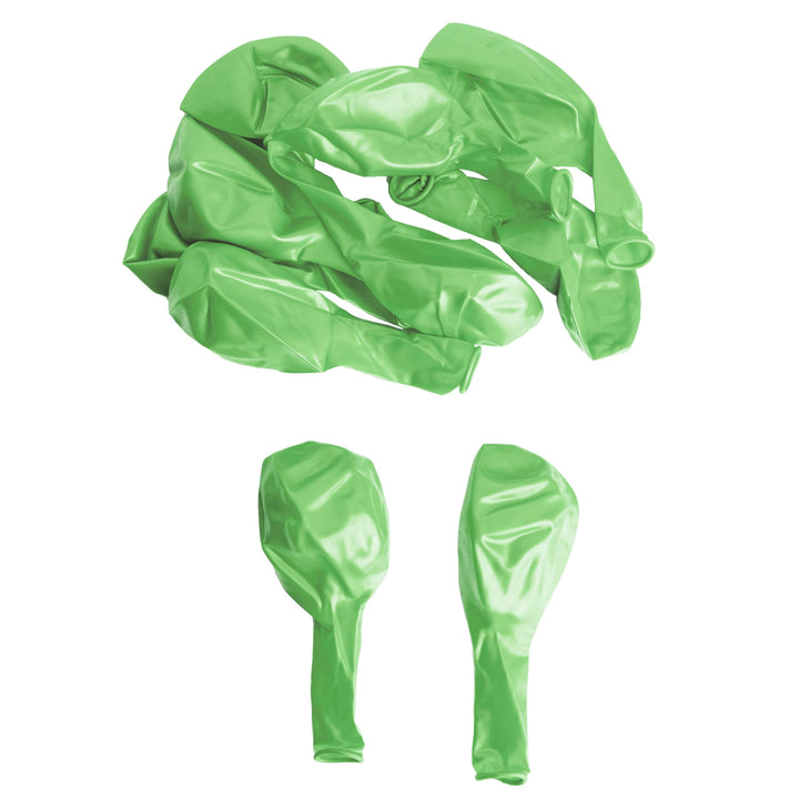 SHATCHI Metallic Light Green 12-Inch Latex Balloons - 10 Pack Party Decorations