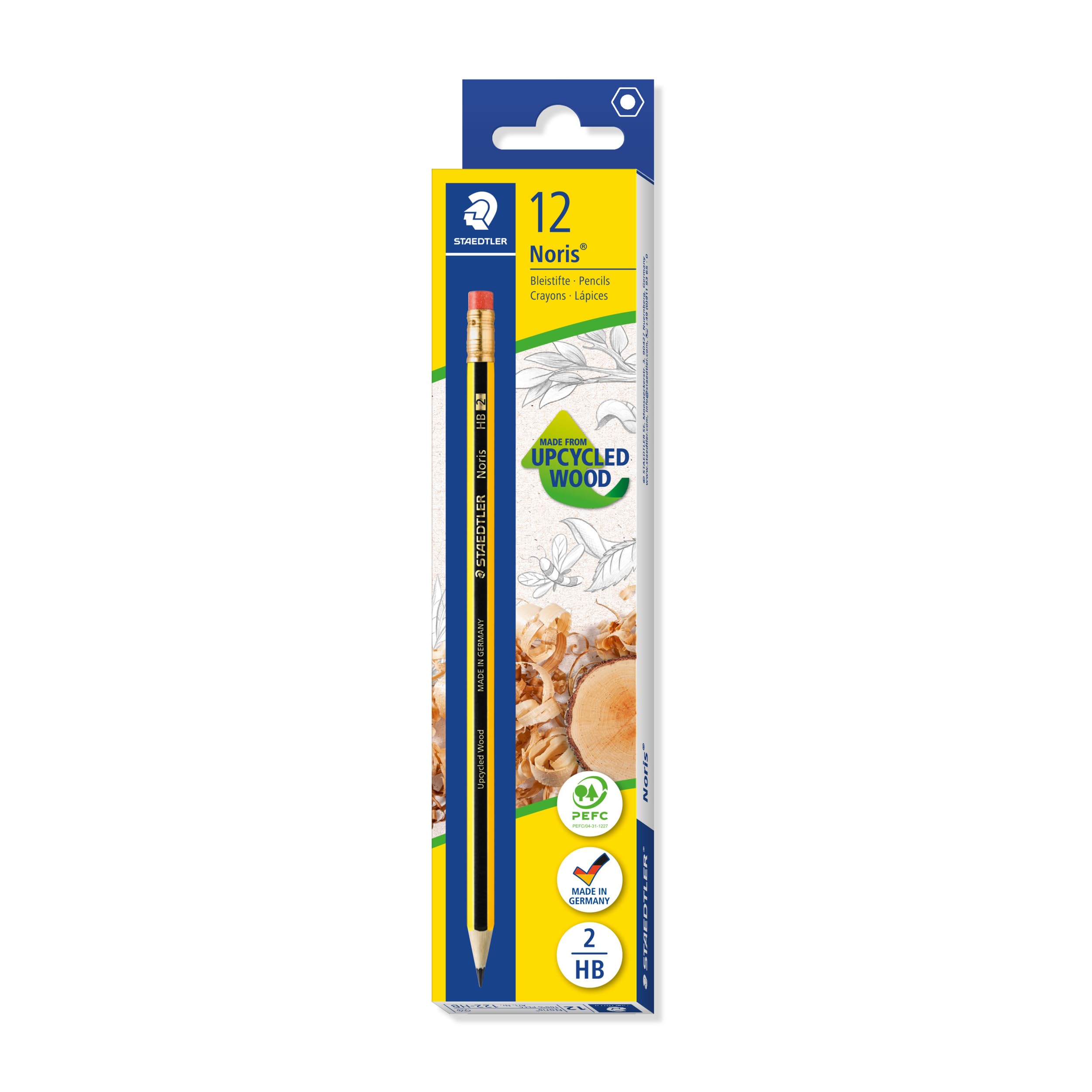 STAEDTLER Noris 122-HB Pencils - HB Hardness, Break-Resistant Lead | Box of 12