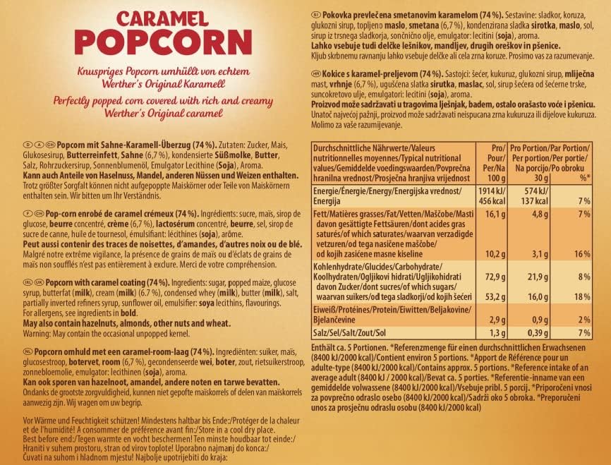 Werther's Original Caramel Popcorn Classic Caramel Flavour, 140g 6