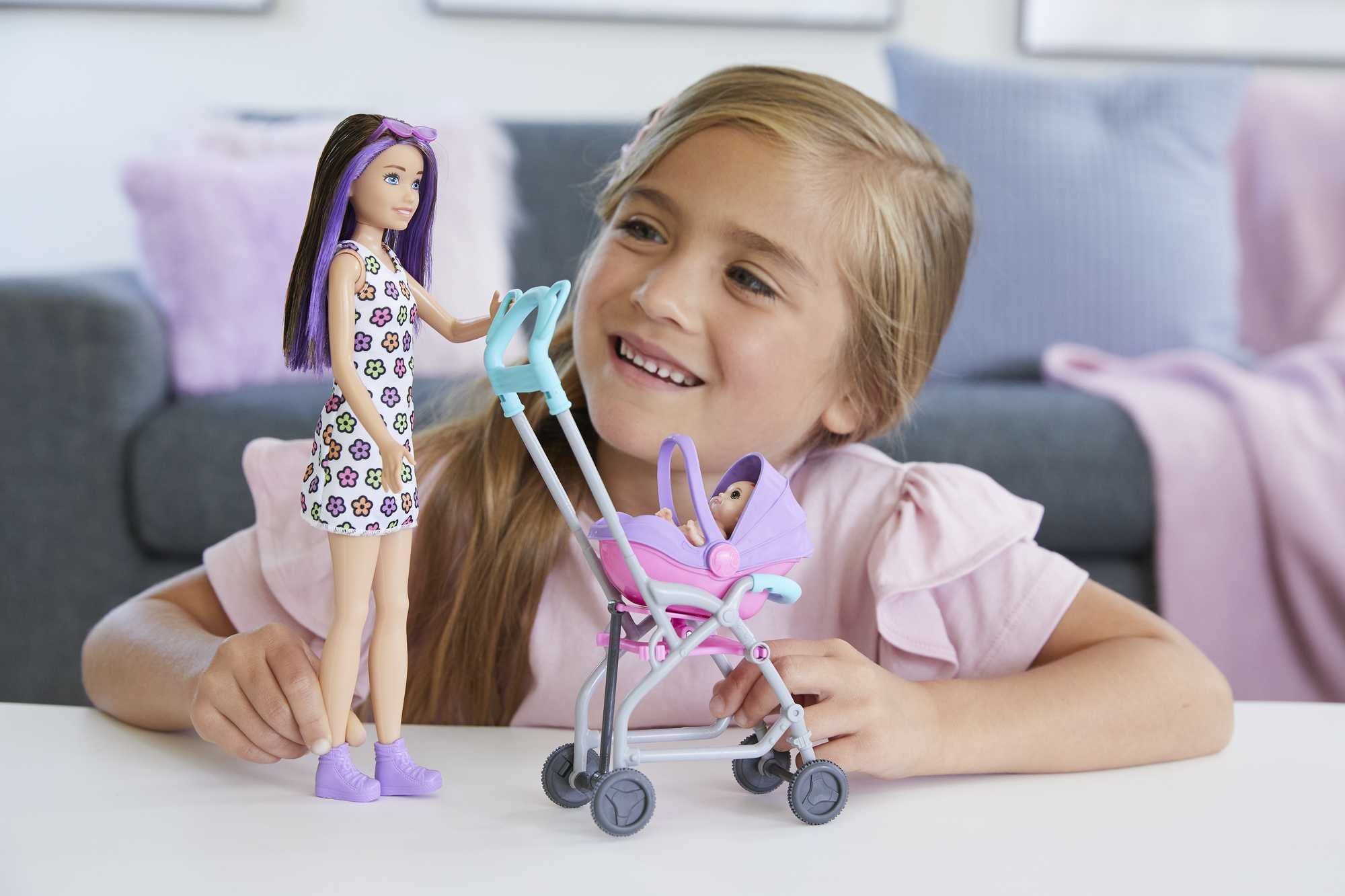 Barbie Skipper Babysitters Inc. Playset with Skipper Doll, Stroller, Baby Doll & 5 Accessories | Ages 3+ 2
