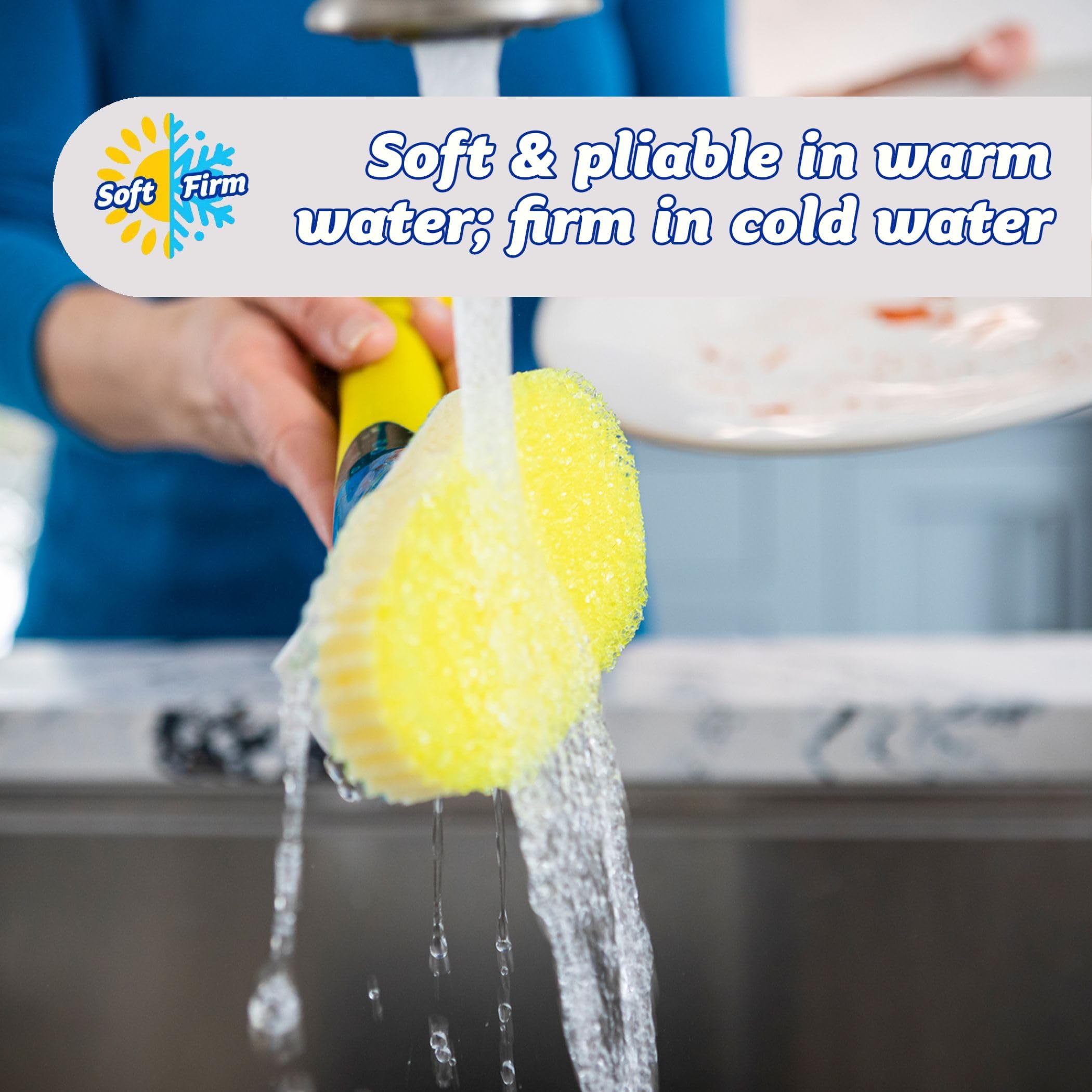 Scrub Daddy Dish Wand Replacement Heads - 2 Pack | Soap Dispensing Compatibility | Fast-Drying