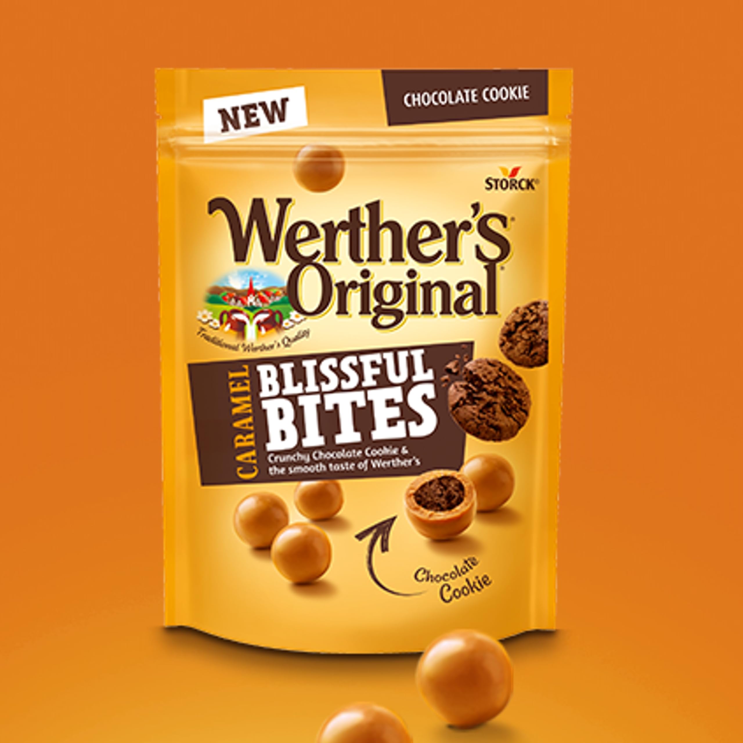 Werther's Original Caramel Blissful Bites, Sweet Caramel with Cookie Crunch, Vegetarian, 140g 4