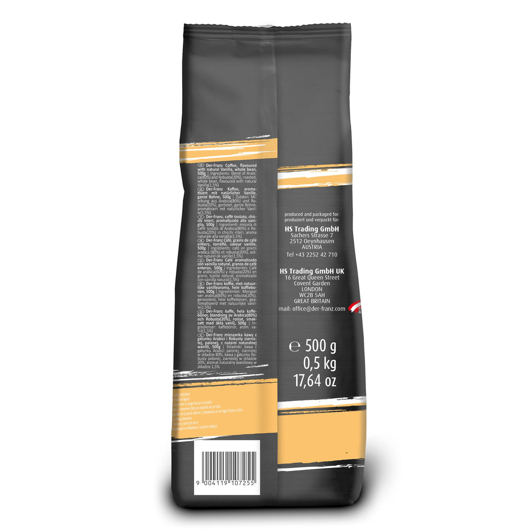 Der-Franz Coffee Flavoured with Natural Vanilla, Ground, 2 x 500 g