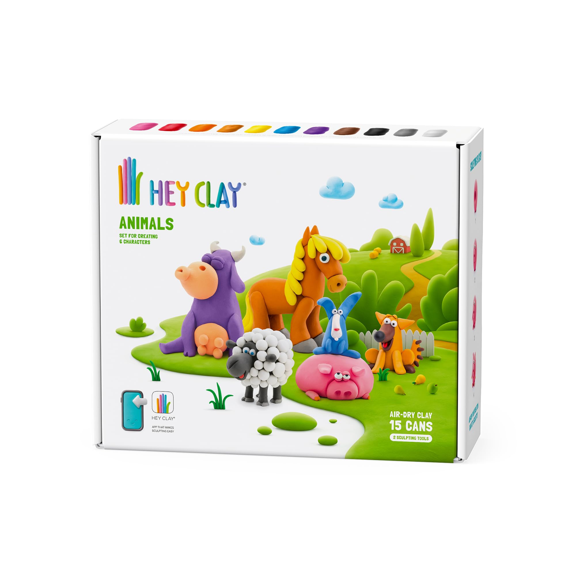 HEY CLAY Air-Dry Clay - Animals Modeling Set | Soft & Flexible | Ages 3+