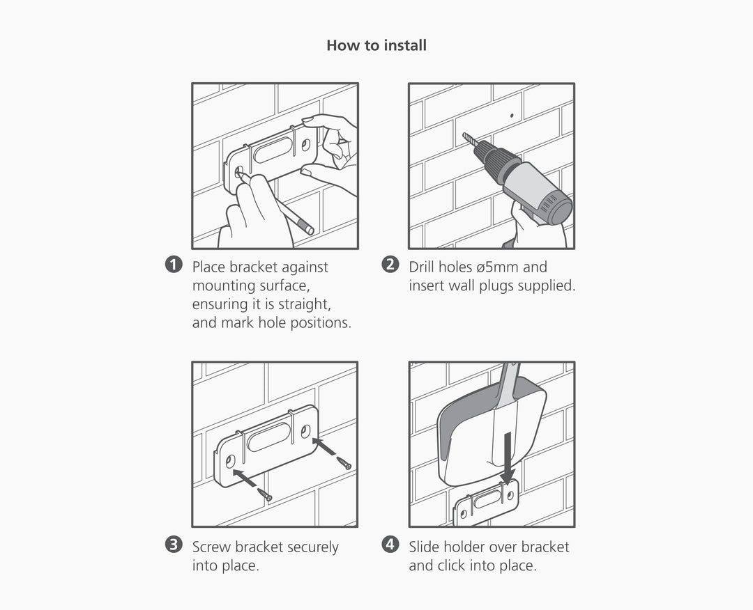 Joseph Joseph CleanTech Wall-mounted Indoor Dustpan & Brush Set in Stone