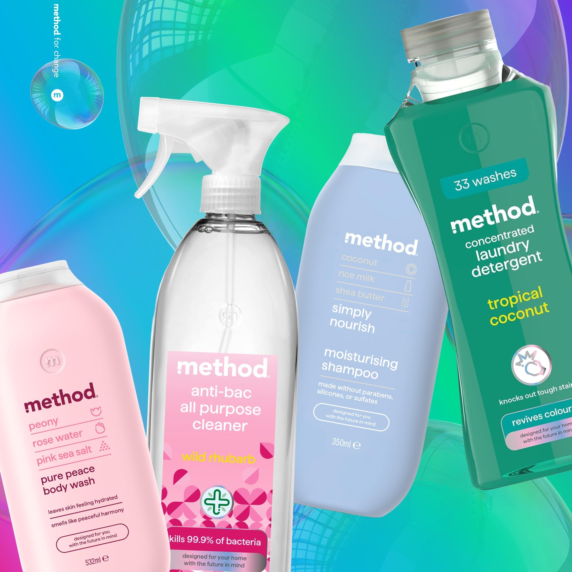Method Foaming Bath + Tile Cleaner - 828ml Spray | Removes Soap Scum & Limescale | Eucalyptus Mint 8