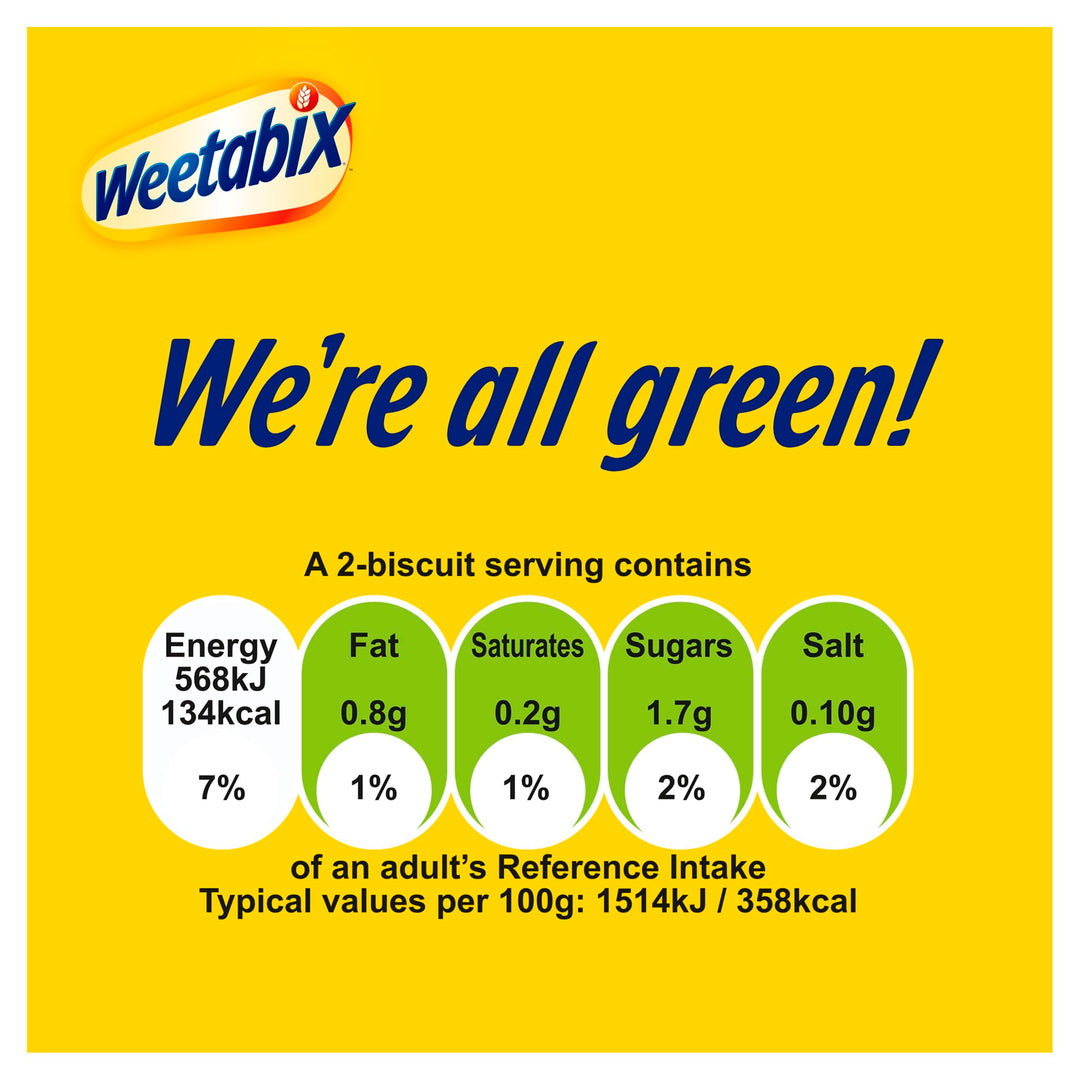 Weetabix - Breakfast Cereal Packed with Fibre, High in Vitamin D, Low in Sugar, 500g