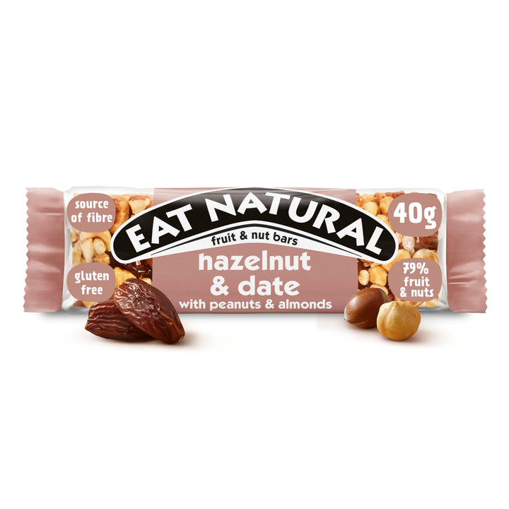 Eat Natural Hazelnut & Date with Peanuts & Almonds Fruit & Nut Bars 12 x 40g