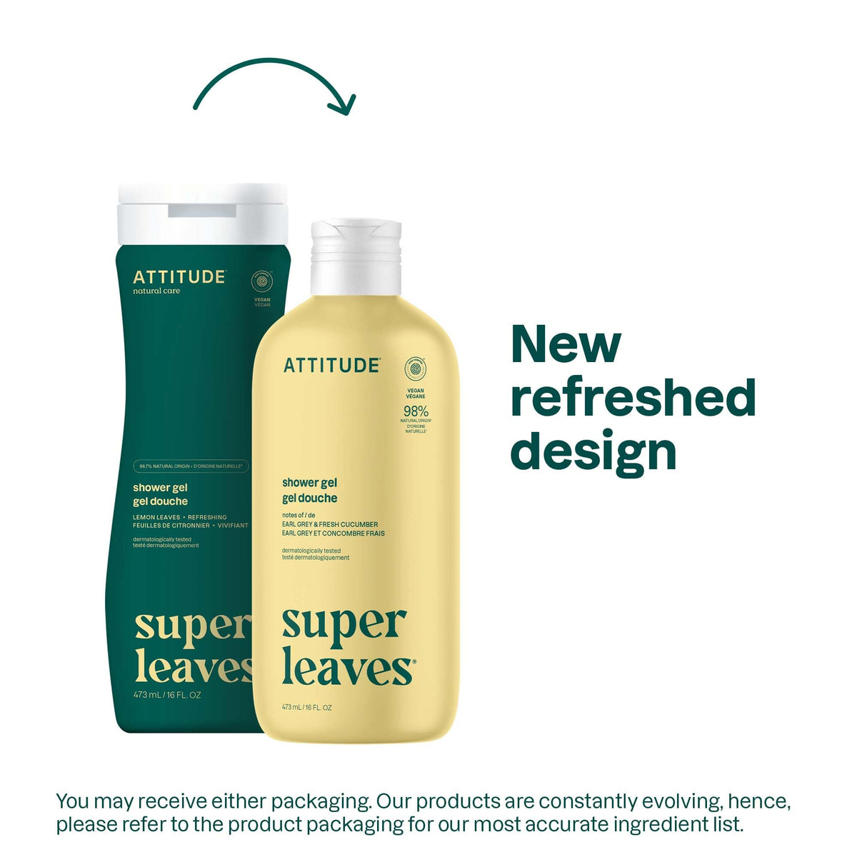 ATTITUDE Body & Face Wash, Earl Grey & Fresh Cucumber - EWG Verified, 473 ml