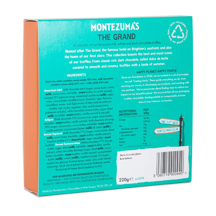 Montezuma's The Grand Milk, White & Dark Chocolate Truffle Collection - 16 Truffles, Gluten-Free, 220g