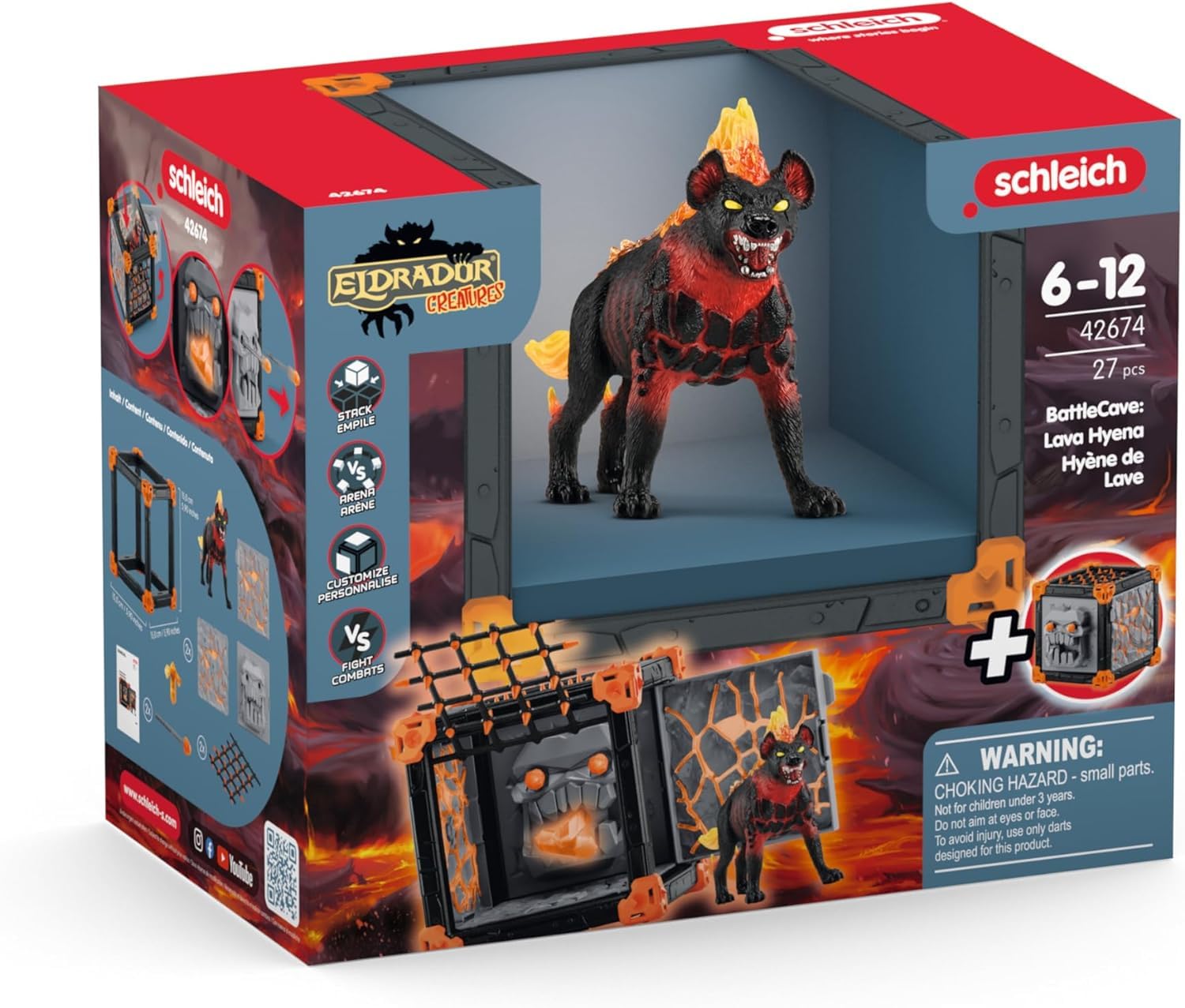 Schleich BattleCave Lava Hyena Playset - Action Figure & Building Set for Ages 7+ 17