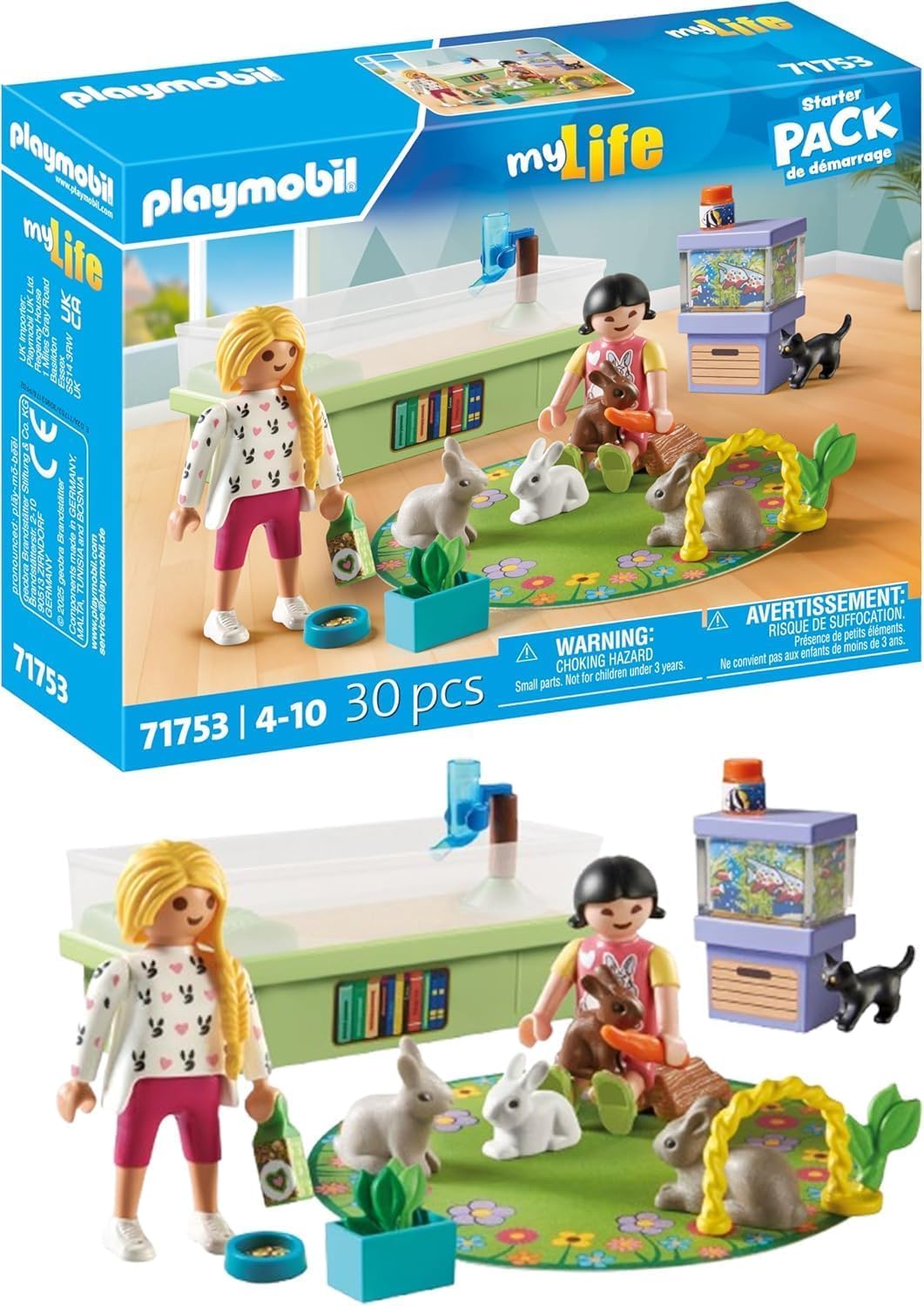 Playmobil My Life Family with Rabbits Playset - Animal Figures for Kids 4+ 1