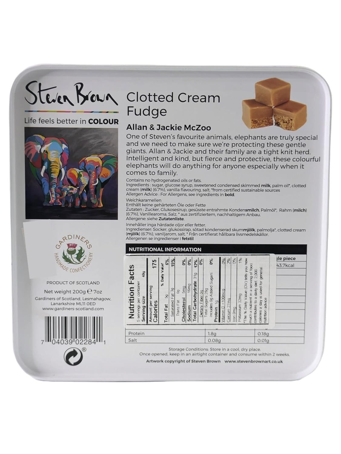 Allan and Jackie McZoo Clotted Cream Fudge Square Tin by Gardiners of Scotland 9