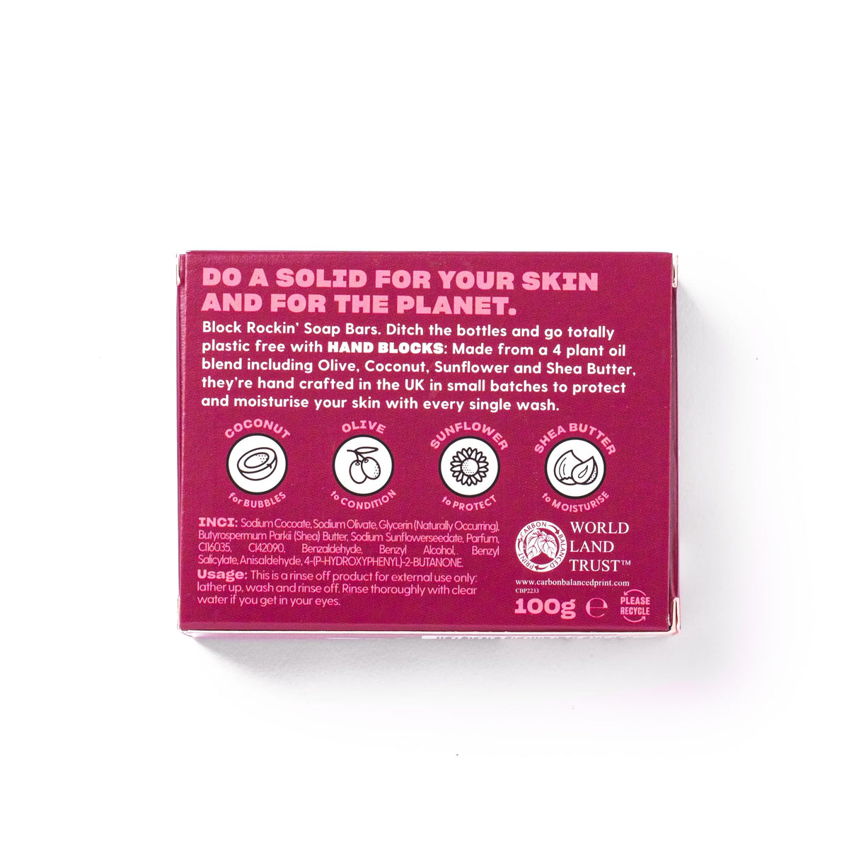 Shower Blocks Hand Blocks Black Cherry Soap Bars - 6 x 100 g