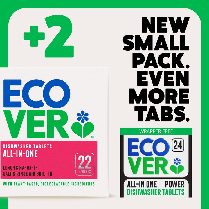 Ecover - All-In-One Power Dishwasher Tablets with Rinse Aid & Salt