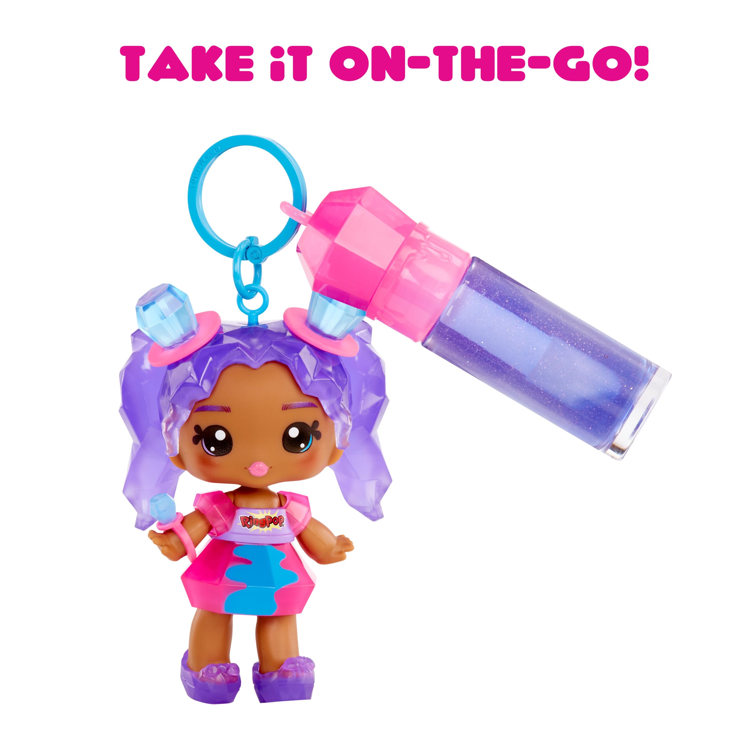 Yummiland x Ring Pop Ruthie Pop Doll - DIY Lip Gloss Playset with Keychain, Ages4+ 14