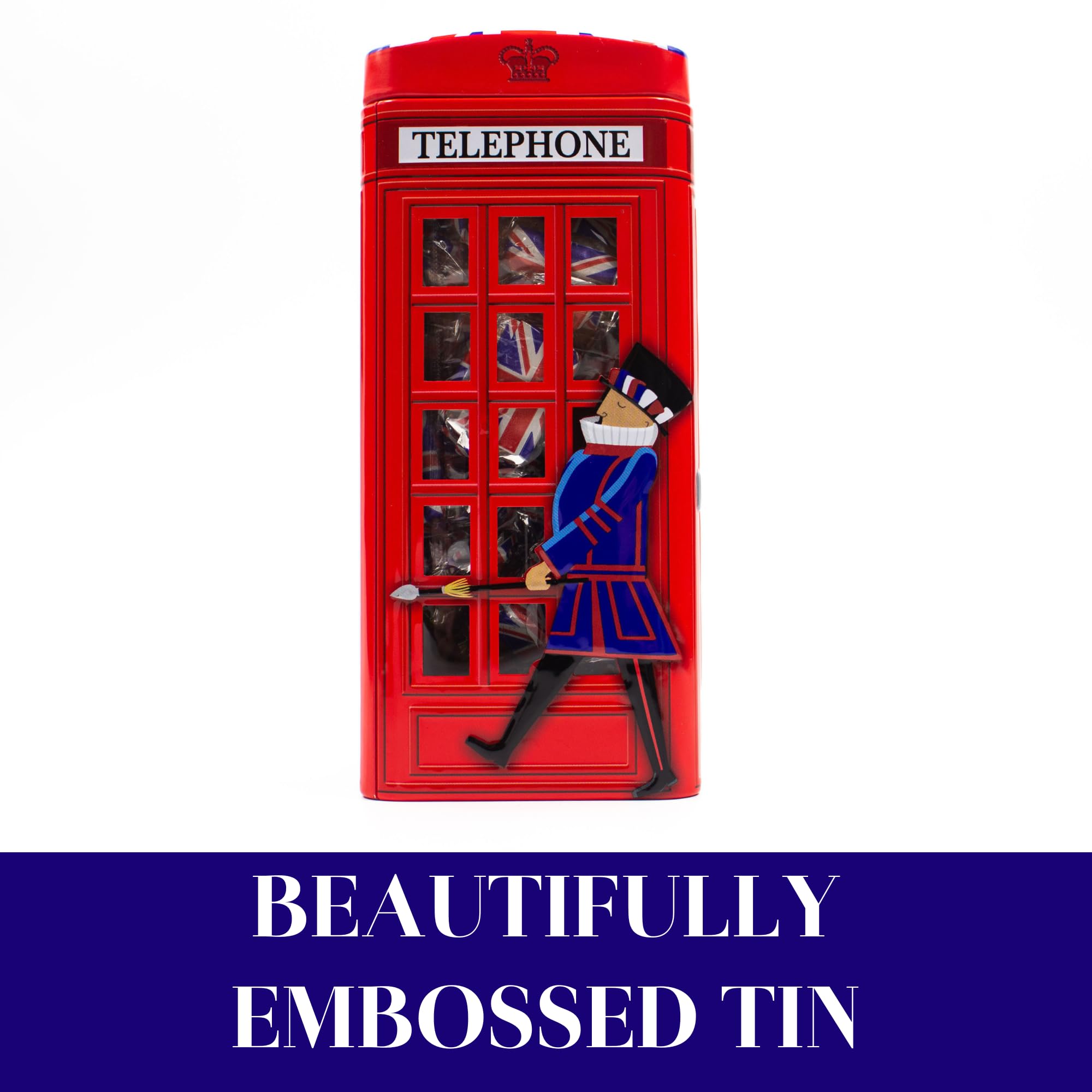 The Silver Crane Co. British Phone Box Souvenir Tin with Vanilla Fudge - 200g Christmas Gift 10