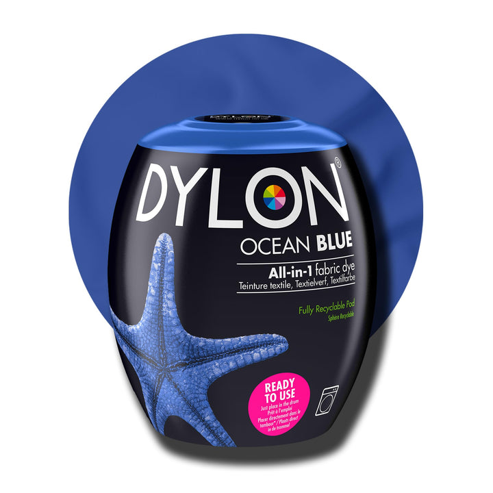 DYLON Washing Machine Fabric Dye Pod - Ocean Blue, 350g for Clothes & Soft Furnishings