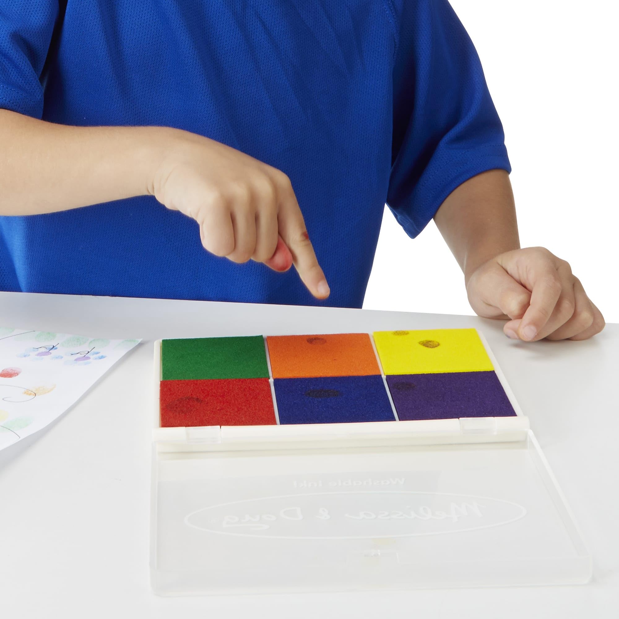 Melissa & Doug Rainbow Stamp Pad - 6 Washable Ink Colors for Kids Ages 3+ | Model 11637 8