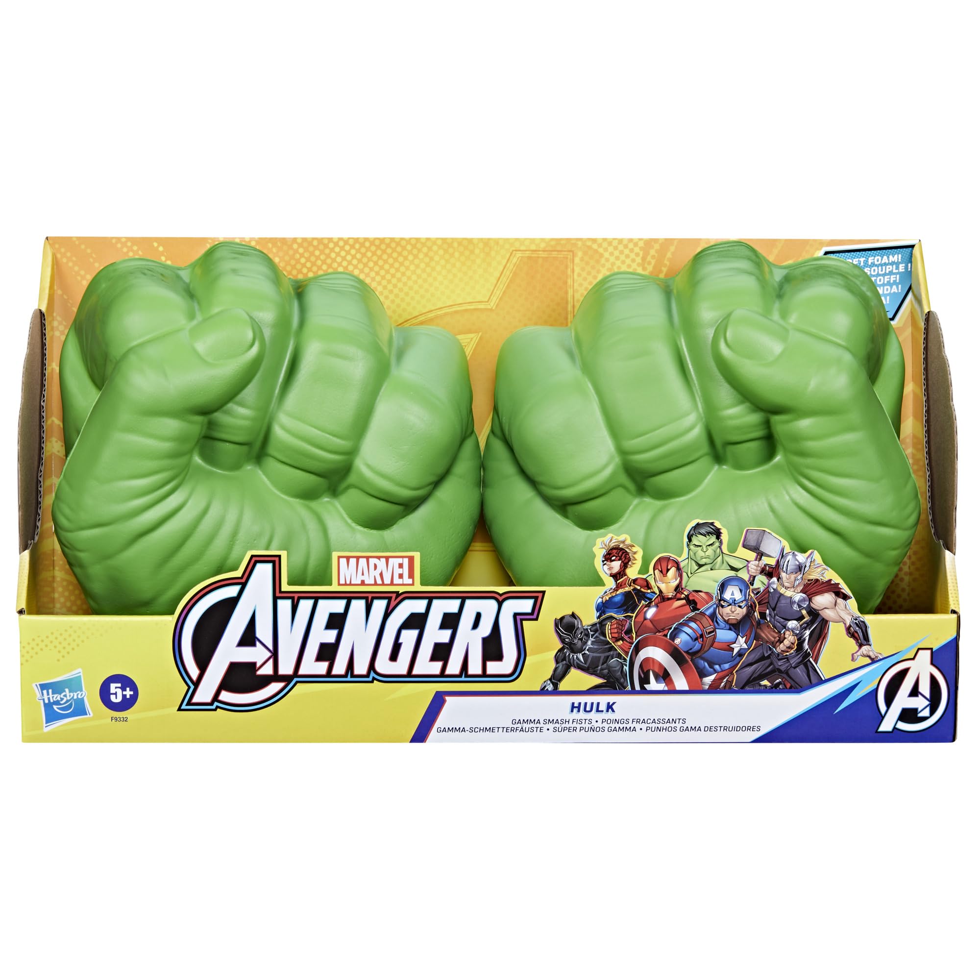 Marvel Hulk Gamma Smash Fists Roleplay Toy for Kids Ages 5+ | Green Foam Handwear