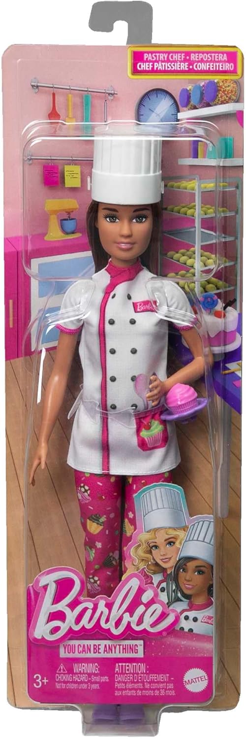 Barbie Career Pastry Chef Doll with Hat and Cupcake - Role Play Toy for Kids 3+ 3