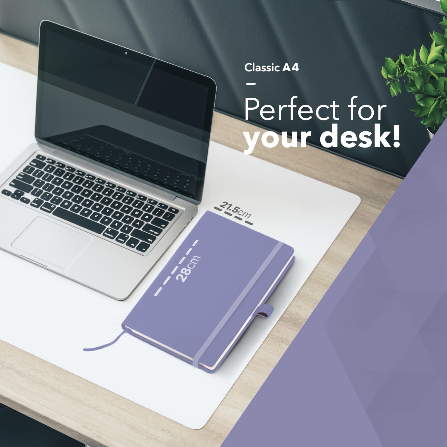 delka A4 Notebook - 220 Pages | Vegan Leather Hard Cover | Purple | 70gsm Ruled Pages 5