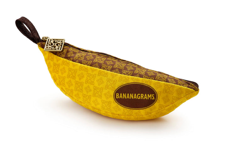 BANANAGRAMS Signature Edition Word Game - 144 Tiles, 10 Luxe Tiles, Premium Fabric Pouch - 1-8 Players