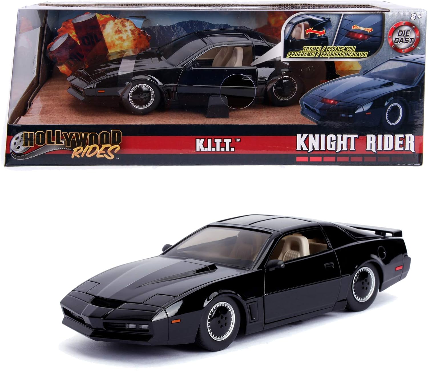 Knight Rider1982 Pontiac Trans Am1:24 Scale Die-Cast Replica Car - Freewheeling with Opening Doors 11