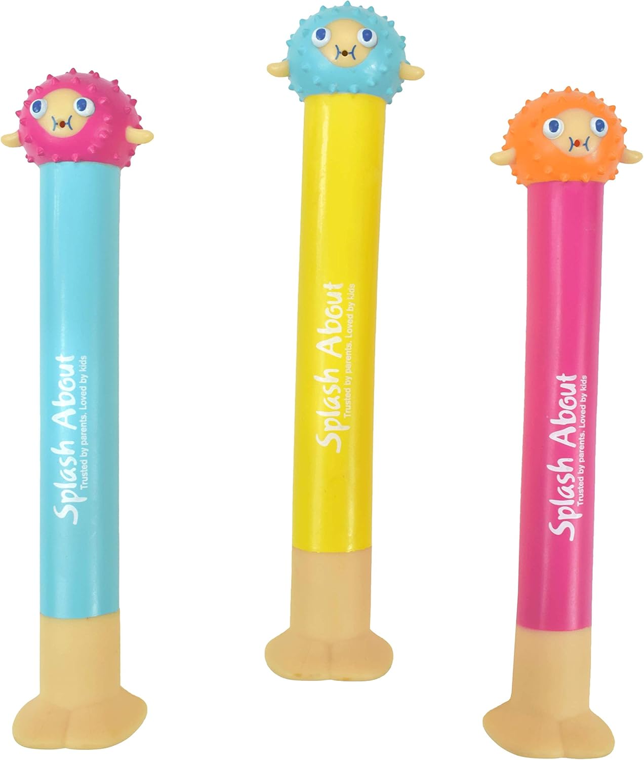 Splash About Pufferfish Dive Stick Pool Toys - Pack of 3, Ages 10 Months to 8 Years 1